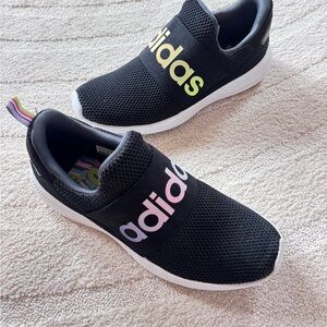 Adidas SZ 7 Black Slip-On Sneakers with Pastel Gradient Logo Men's